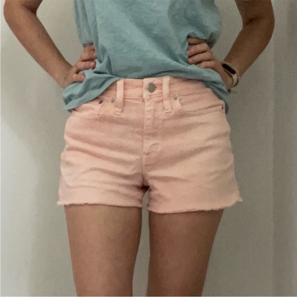 J. Crew Pants - J. Crew High Waisted Denim Cut Off Shorts 25 Mercantile VSCO Neon Pink Orange XS